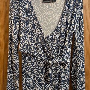 Cynthia Rowley Blue and White Midi Dress